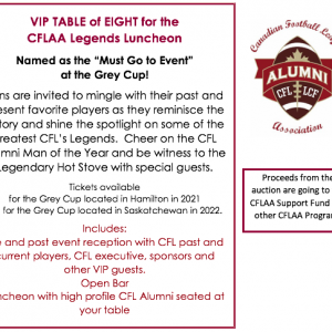 CFLAA Legends Luncheon VIP Table of Eight